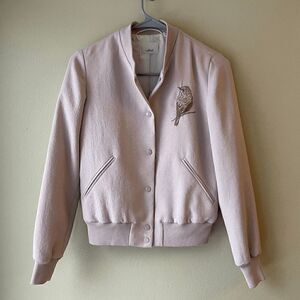 Wilfred Embroidered Birds Blush Bomber Jacket Size XXS